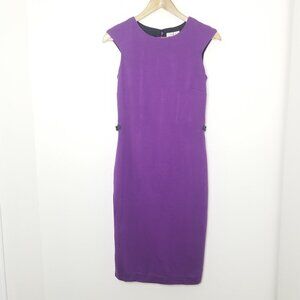 Precis Petit Purple Coquette Cap Sleeve Dress Preppy Business Causal Lined NWOT